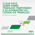 O QUE DEVE SABER SOBRE TRABALHO TEMPORÁRIO E AS