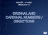 ordinal and cardinal numbers / directions